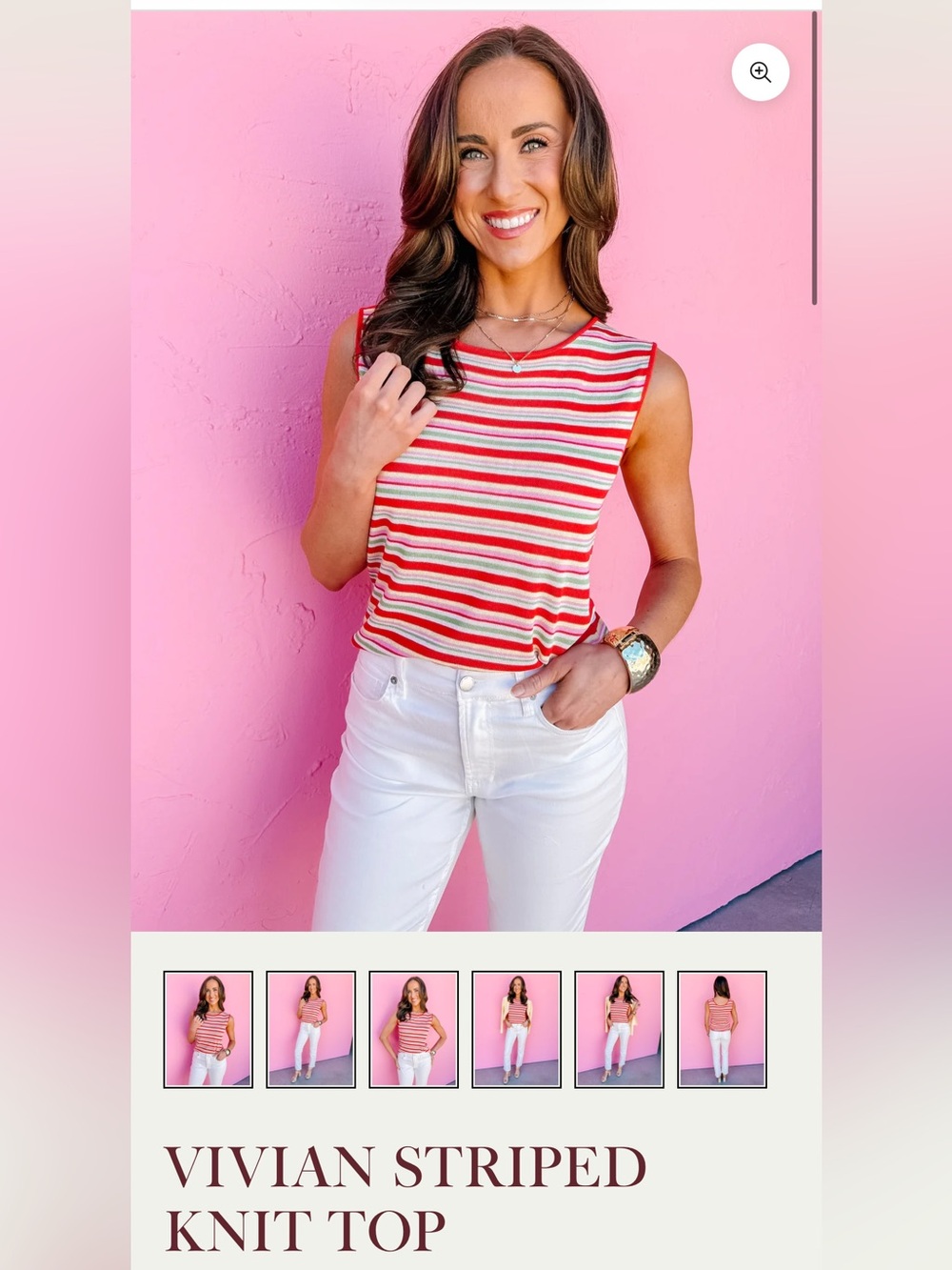 Striped Sleeveless Knit Top